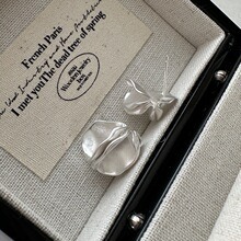S925 Sterling Silver Korean Style Simple Matte Pleated <b>Earrings</b> Personality Fashion Ear Jewelry Wholesale - Product Image 2
