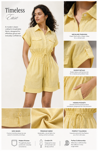 Combinaison courte en coton pour femme, style cargo, boutonnée, décontractée, d'été, avec poches, vêtements pour femmes - Product Image 2