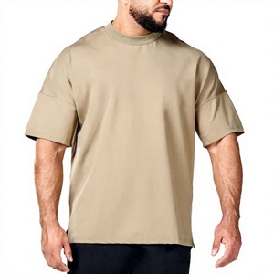 T-shirt blanc surdimensionné pour homme 100 % coton, col rond, manches courtes, logo frontal, style minimaliste uni, coupe ample, tricot jersey, couleur unie - Product Image 6