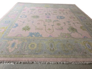 Oushak พรมเปอร์เซียขนแกะทำด้วยมือสีฟ้าสีขาวกำหนดขนาดเองได้สำหรับสัตว์เลี้ยงเป็นมิตรต่อสิ่งแวดล้อมซักได้กันลื่นสำหรับห้องนั่งเล่นสวดมนต์ - Product Image 4