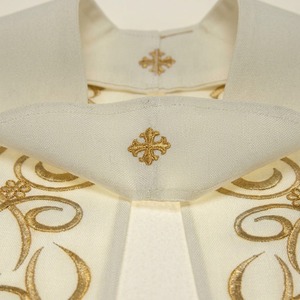 Étole liturgique blanche avec broderie IHS dorée, faite à la main, pour prêtre chrétien, vêtement liturgique d'église - Product Image 4