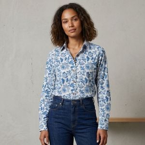 Camisa con estampado de bloques a mano Camisas elegantes para mujer Camisa de tela de algodón suave con estampado de bloques a mano India a la venta al mejor precio - Product Image 1