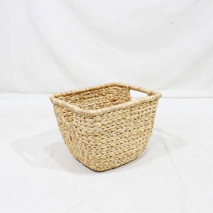 Hand Woven Water Hyacinth Storage Basket Natural Fiber Organizer Bin Square Woven Keeper for Home Kitchen Bathroom - Product Image 1