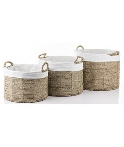Natural Style Seagrass Eco-Friendly Rustic Multifunction Handmade <b>Basket</b> <b>Shelf</b> Organizer for Home and Kitchen <b>Storage</b> - Product Image 5