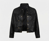 Veste en cuir PU jaune pour homme, col montant, fermeture éclair, style moto, doublure satinée, automne