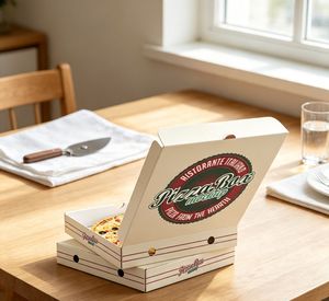 Cajas de Pizza Kraft Personalizadas para Pizzerías y Comida para Llevar, Cajas de Pizza Impresas Personalizadas Premium para Restaurantes, Kraft de Grado Alimenticio - Product Image 1