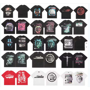 Venta Directa de Fábrica, Camiseta Moderna de la Serie Hell Star NFC con Estampado Floral Gótico, de Algodón Orgánico Puro, Holgada y de Manga Corta para Hombre y Mujer - Product Image 1