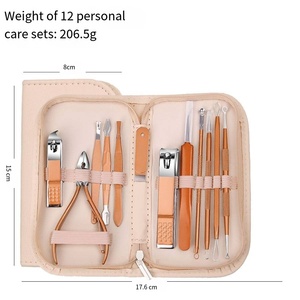 Ensemble de manucure et pédicure multifonctionnel de 12 pièces, outils en acier inoxydable - Product Image 1