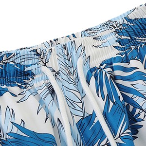 Nuevos Pantalones Cortos Deportivos para Hombre, Estampados con Sublimación Tropical Azul, Diseño de Hojas de Palma, con Cordón en la Cintura, Secado Rápido para Verano - Product Image 2