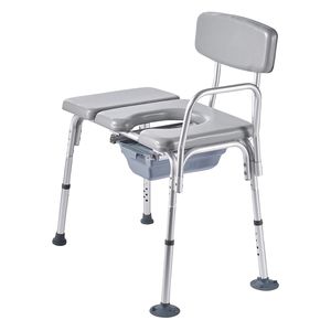 Sedia Comoda da Comodino Portatile 4 in 1 con Capacità di Carico di 227 kg, Sedile WC Rialzato, Seduta Imbottita e Schienale Leggero Speciale - Product Image 1
