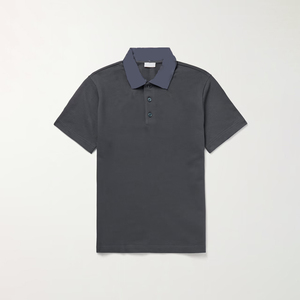 Camisa Oxford de Algodón de Manga Corta para Hombre, Color Gris Oscuro, Estilo Casual, Transpirable, Corte Regular, Diseño con Cierre, Tejido de Punto - Product Image 2