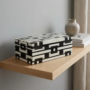 Handmade Wooden Jewelry <b>Box</b> with Intricate Inlay Design Elegant <b>Trinket</b> Organizer Decorative Storage Case for Bedroom Home Decor - Product Image 6
