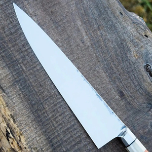 Burraq Ecommerce Custom Handmade Personalized Carbon Steel Chef <b>Knife</b> 8-Inch Blade 3.0mm Thickness Wood Handle Sheath Gift - Product Image 3