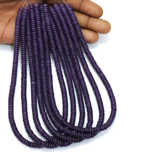 Cuentas Planas de Cuarzo Color Charoita |   Cuentas de Cuarzo Púrpura para la Elaboración de Joyas |   Cuentas Heishi de 15 pulgadas - Product Image 1