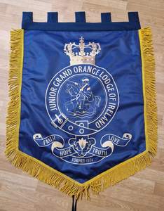 Bannière de la loge JOHN KNOX ORANGE & PURPLE EDINBURGH LOYAL ORANGE LODGE DISTRICT NO.5, bannières brodées - Product Image 4