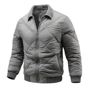 Blouson Bomber Homme à Capuche avec Fermeture Éclair, Coupe-Vent, Rembourrage Épais en Polyester, Décontracté, Automne, Coupe Slim, Couleur Unie - Product Image 4
