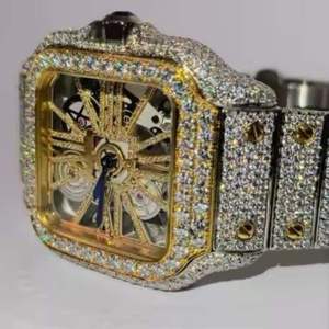 Reloj de Lujo para Hombre con Diamantes Cultivados en Laboratorio, Diseño Personalizado, Pantalla Analógica, Caja Cuadrada Vintage, Edición Limitada, Directo de Fábrica - Product Image 3