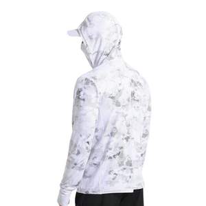 เสื้อฮู้ดดี้ตกปลาแบบซับลิเมชั่นพร้อมหน้ากากป้องกันรังสียูวีสำหรับทีมตกปลา รับผลิตแบบ OEM/ODM พร้อมสกรีนโลโก้ตามสั่ง ผลิตจากผ้าสแปนเด็กซ์/โพลีเอสเตอร์ - Product Image 2