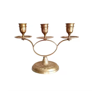 Luxury Vintage Brass Seven Branch Menorah | Handmade Temple Candelabrum | Decorative Religious Wedding Candle Holder Bold - Product Image 4