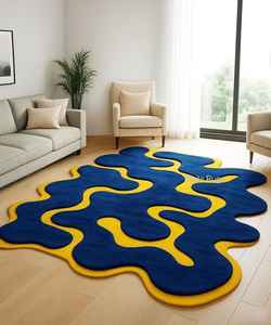 Alfombra KNOT RUG hecha a mano con mechones, de alta calidad, moderna, con patrón irregular, ecológica, para sala de estar, habitaciones infantiles, hoteles y oficinas. - Product Image 4