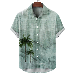 Camisa de talla grande tropical unisex, conjunto de vacaciones Hawaiano informal - Product Image 5