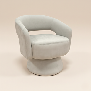 เก้าอี้พักผ่อนหมุนได้ ดีไซน์หรูหรา ทันสมัย เป็นมิตรกับสิ่งแวดล้อม หุ้มผ้ากำมะหยี่ ขาไม้ สำหรับใช้ในบ้านและห้องนั่งเล่นโรงแรม - Product Image 1