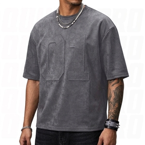 Camiseta Vintage Lavada para Hombre, Manga Corta, Cuello Redondo, Algodón, Estilo Urbano, Ecológica, con Pedrería en Relieve, Lisa, Casual - Product Image 6