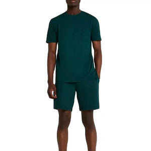 T-shirt de jogging respirant à col rond et motif uni pour homme, idéal pour l'été – Ensemble short et t-shirt de fitness personnalisé pour homme, vente chaude - Product Image 2