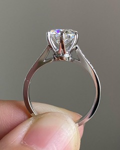 3.20 CT Round Lab Diamond Engagement Ring 14K Solid Rose Gold Hidden Halo Solitaire Ring 6 Heart Prongs Statement Bridal Ring - Product Image 6