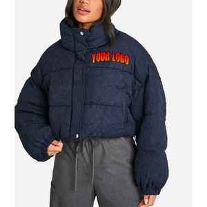 Vestes matelassées d'hiver pour femmes sur mesure avec logo, chaudes et épaisses, courtes, en nylon matelassé - Product Image 1