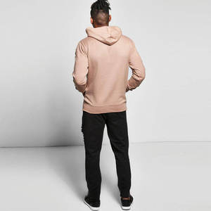 Sudadera con Capucha Beige para Hombre, Estilo Desgastado, Corte Holgado, Felpa Francesa de Algodón, Informal, para Otoño, con Bolsillos - Product Image 2