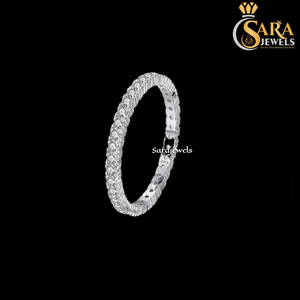 Anillo de Eternidad Chapado en Plata 925 para Mujer, Marca Sara Jewels, con Circonitas Cúbicas Creadas en Laboratorio, Engaste Pavé, Estilo Clásico - Product Image 3