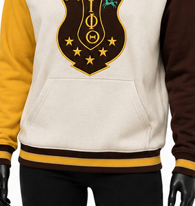 Sudadera con Capucha Iota Phi Theta Bordada, Manga Raglán, Unisex, Cuello Redondo, Color Sólido, Informal de Invierno, con Bolsillo Frontal - Product Image 2