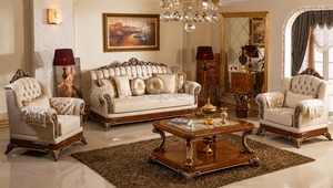 Conjunto de sofás de lujo con acabado rojo tallado a mano, conjunto de sofás de terciopelo rojo para sala de estar - Product Image 6