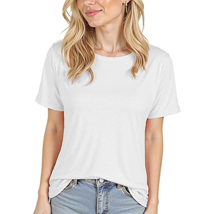 T-shirts personnalisés en polyester/coton pour femmes, coupe oversize, style streetwear, été, tissu épais, vierges, vente en gros - Product Image 2