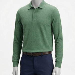 เสื้อโปโลแขนยาวคุณภาพสูง พิมพ์ลายตามสั่ง ปลายแขนแบบริบ มีกระดุมสามเม็ดสำหรับผู้ชาย - Product Image 6