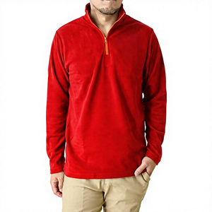 <b>Men's</b> <b>Navy</b> Blue Quarter Zip <b>Fleece</b> Pullover Long Sleeve Stand Collar Casual Autumn Knitted Solid Color Breathable Regular Fit - Product Image 6