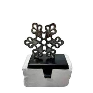 Red Coated Christmas Star <b>Stocking</b> <b>Holder</b> Solid Iron Mantelpiece Hook Antique Look Festive Decoration Accessory - Product Image 5