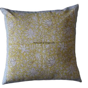 Impression de bloc de main imprimé jaune sur taie d'oreiller en lin poly housse de coussin d'oreiller de printemps - Product Image 1