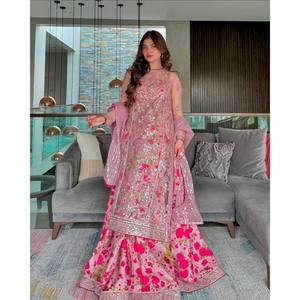 Party Wear XL Top-Bata y Dupatta con hilo y secuencia de trabajo - Product Image 5