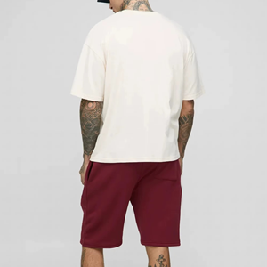 Modern Style Men T Shirt and Shorts Set Summer Casual Streetwear Breathable Fabric Matching Outfit OEM Manufacturer - Product Image 3
