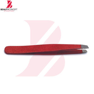 Pince à épiler personnalisée, durable, antidérapante, rouge, inclinée, pour l'épilation des sourcils, du visage et des poils incarnés du nez - Product Image 3