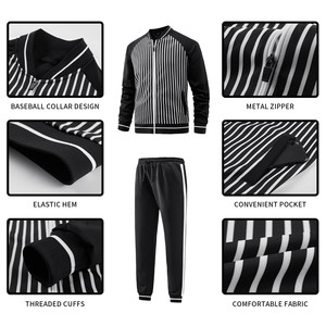 ชุดวอร์มผู้ชายคุณภาพสูง 100% โพลีเอสเตอร์ พิมพ์ลายด้วยเทคนิคฮีททรานเฟอร์ ชุดกางเกงจ็อกเกอร์และเสื้อแจ็คเก็ต - Product Image 5