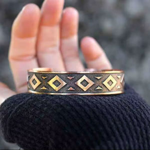 Pulsera de Cobre Hecha a Mano, Ajustable, Estilo Vintage, Joyería Espiritual de Energía Curativa para Hombres y Mujeres - Product Image 1