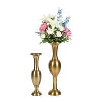 Vase à fleurs en métal artisanal de luxe avec branche de feuille de Ginkgo dorée, finition argent antique, vase décoratif haut pour la décoration moderne de la maison