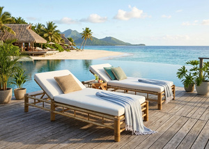 Tumbona Moderna de Bambú para Exteriores y Playa - Uso en Hoteles y Dormitorios - Product Image 2