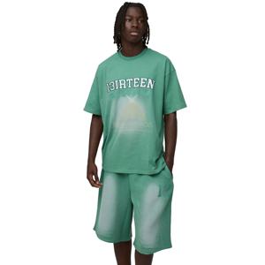 2025 nueva llegada hombres ácido lavado desteñido camiseta y conjunto corto mejor calidad tela algodón logotipo personalizado impresión colección de verano - Product Image 1