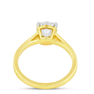Anillo Solitario Clásico y Moderno de Oro Amarillo de 14K con Baño de Rodio, con Diamante de Laboratorio de 2 Quilates, Corte Redondo, Claridad VVS, de RB GEMS - Product Image 1
