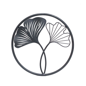 Round Metal Decorative Wall Art Modern Stylish Black Hanging Wall Decor for Home Decoration Christmas Garlands & <b>Wreaths</b> - Product Image 5