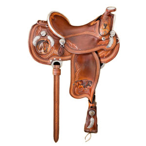 Silla de Montar Inglesa de Cuero de Búfalo 100% Original, Fabricada con Madera y Herrajes Ecológicos y Sostenibles, Unisex - Product Image 1